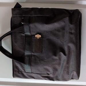 Leather and canvas laptop bag